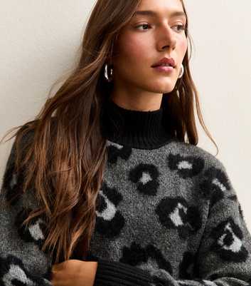 Dark Grey Animal Knit Jumper