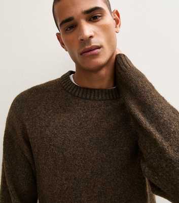 Jack & Jones Brown Crew Neck Jumper with Wool
