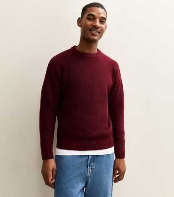Jack & Jones Dark Red Regular Crew Neck Jumper