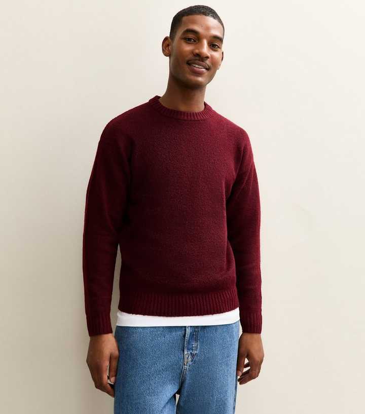 Jack & Jones Dark Red Regular Crew Neck Jumper