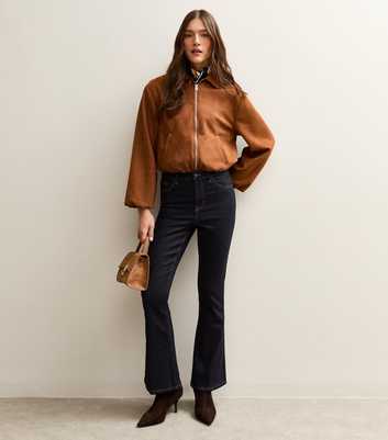 Rinse Crease Front Flared Leg Jeans