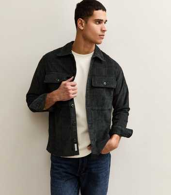 Jack & Jones Black Regular Cotton Cord Overshirt