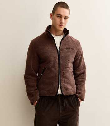 Jack & Jones Brown Oversized Teddy Jacket