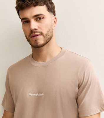 Jack & Jones Light Brown Embroidered Original Studios T-Shirt