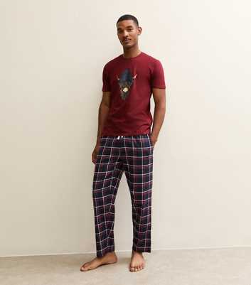 Red Regular Cow Print T-Shirt and Trousers Pyjamas Set