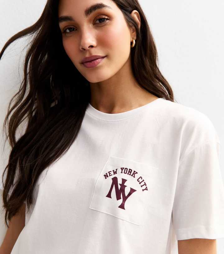 White NY Pocket Boxy T-Shirt