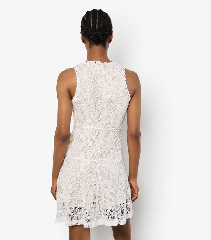 Apricot White Lace Skater Dress | New Look
