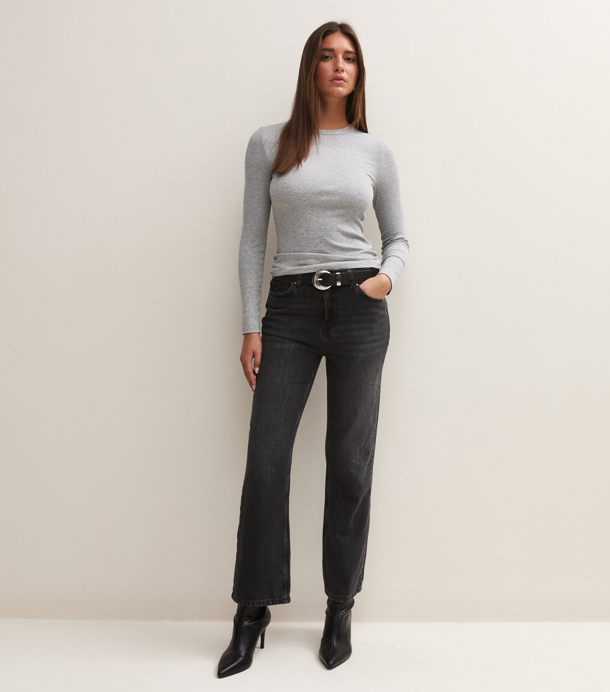 Women's Black Anica Straight Leg Jeans New Look