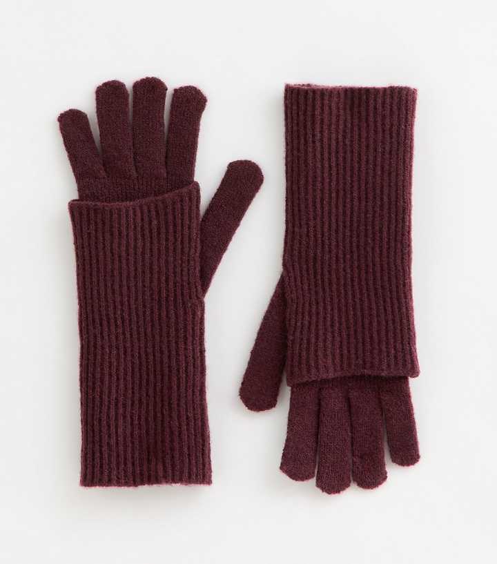 Burgundy Glove and Detachable Handwarmer