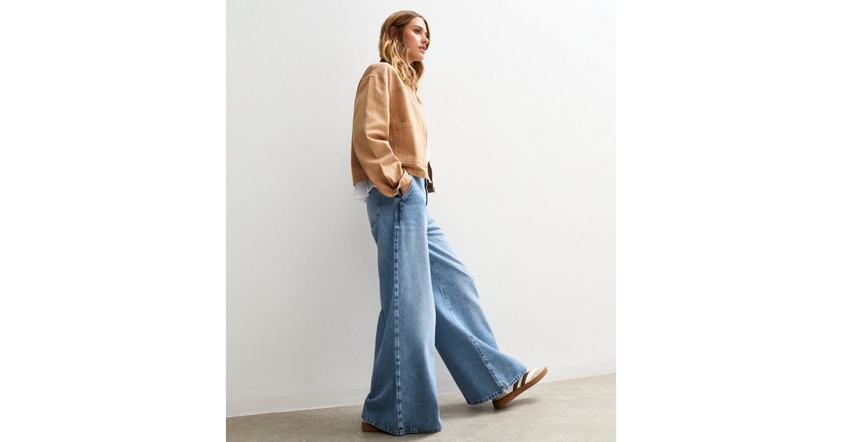 Blue Palazzo Wide Leg Jeans New Look