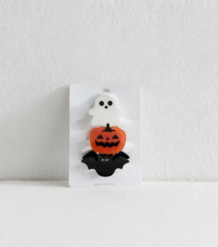 Multicolour Pack Of 3 Halloween Mini Hair Clips
