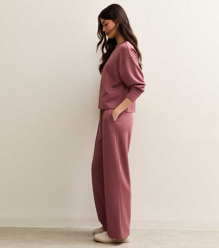 Premium Bright Pink Elasticated Waist Wide Leg Joggers