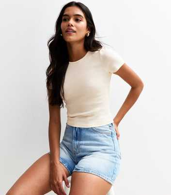 Cream Short Sleeve Baby Tee T-Shirt