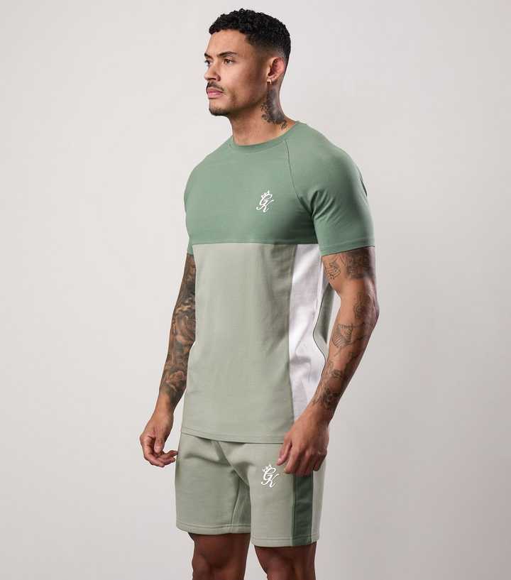 Gym King Green Contrast Panel Logo T-Shirt