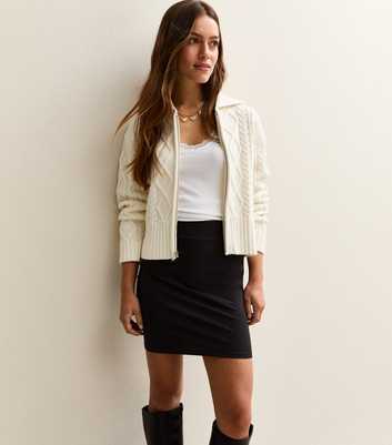 Petite Black Jersey Tube Mini Skirt