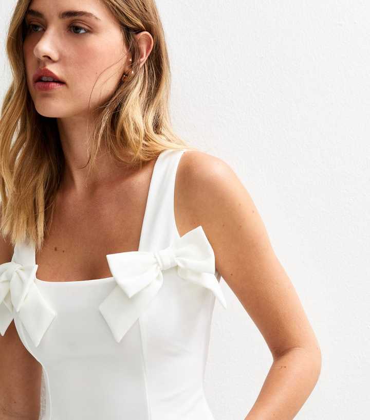 Off White Bow Detail Top