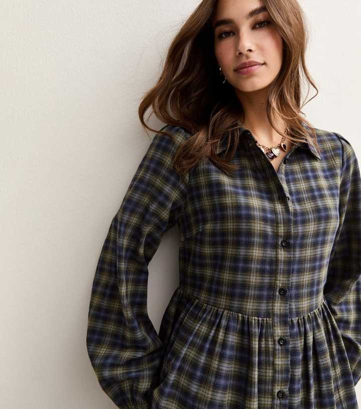 slim fit dress slacks AVN | Oblo Dress - Military Green Check