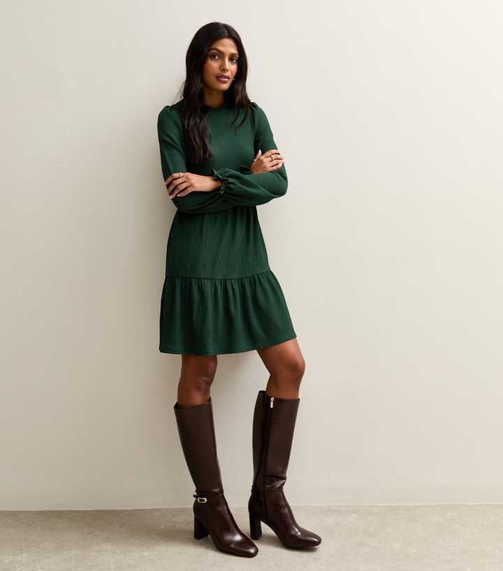 green emerald velvet dress Polly Smocked Dress