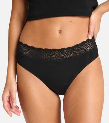 Modibodi Black Super Flow Lace Trim Period Briefs