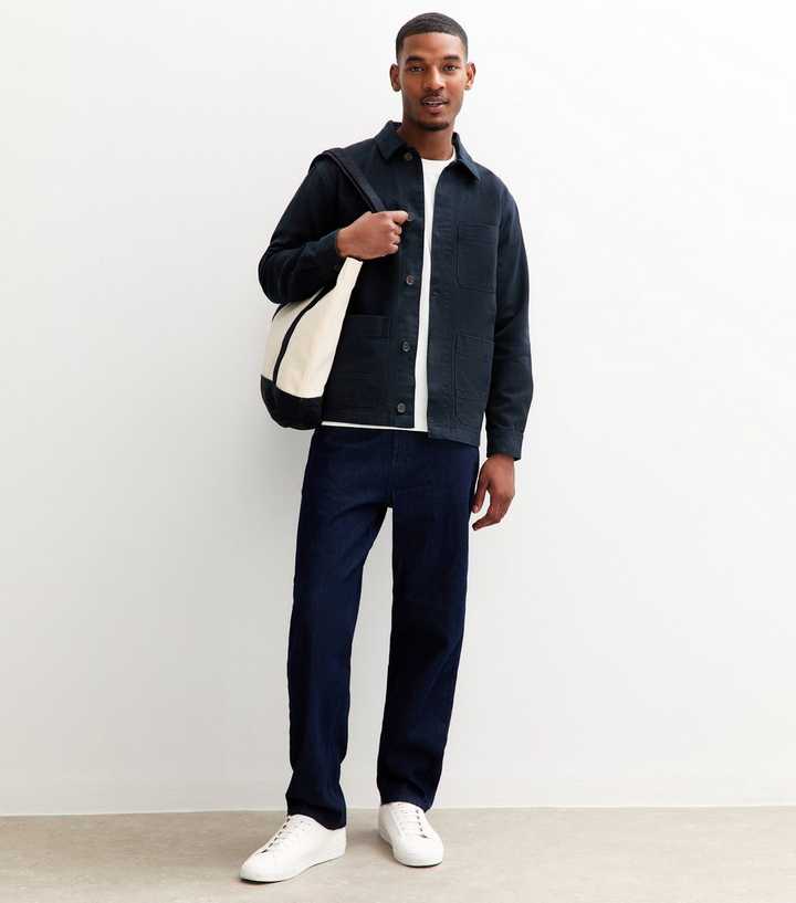 Jack & Jones Navy Patch Pocket Overshirt