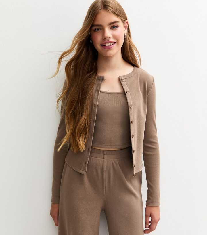 Girls Stone Tank Top and Cardigan Set