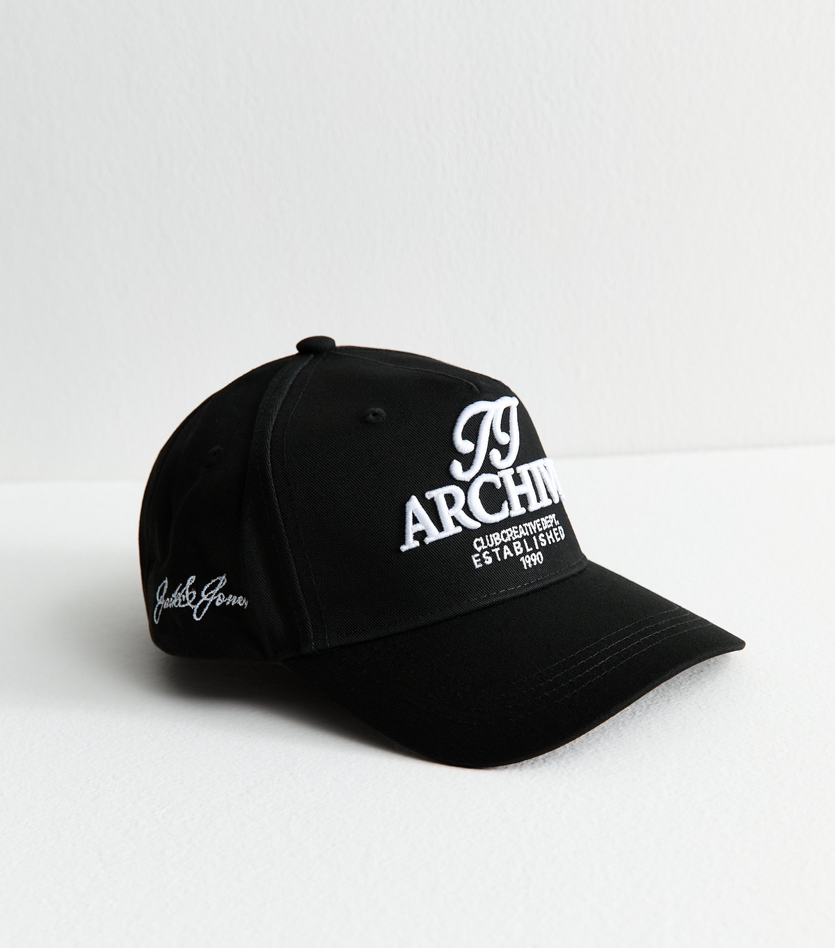 Men's Black Archive Embroidery Baseball Cap Jack & Jones New Look