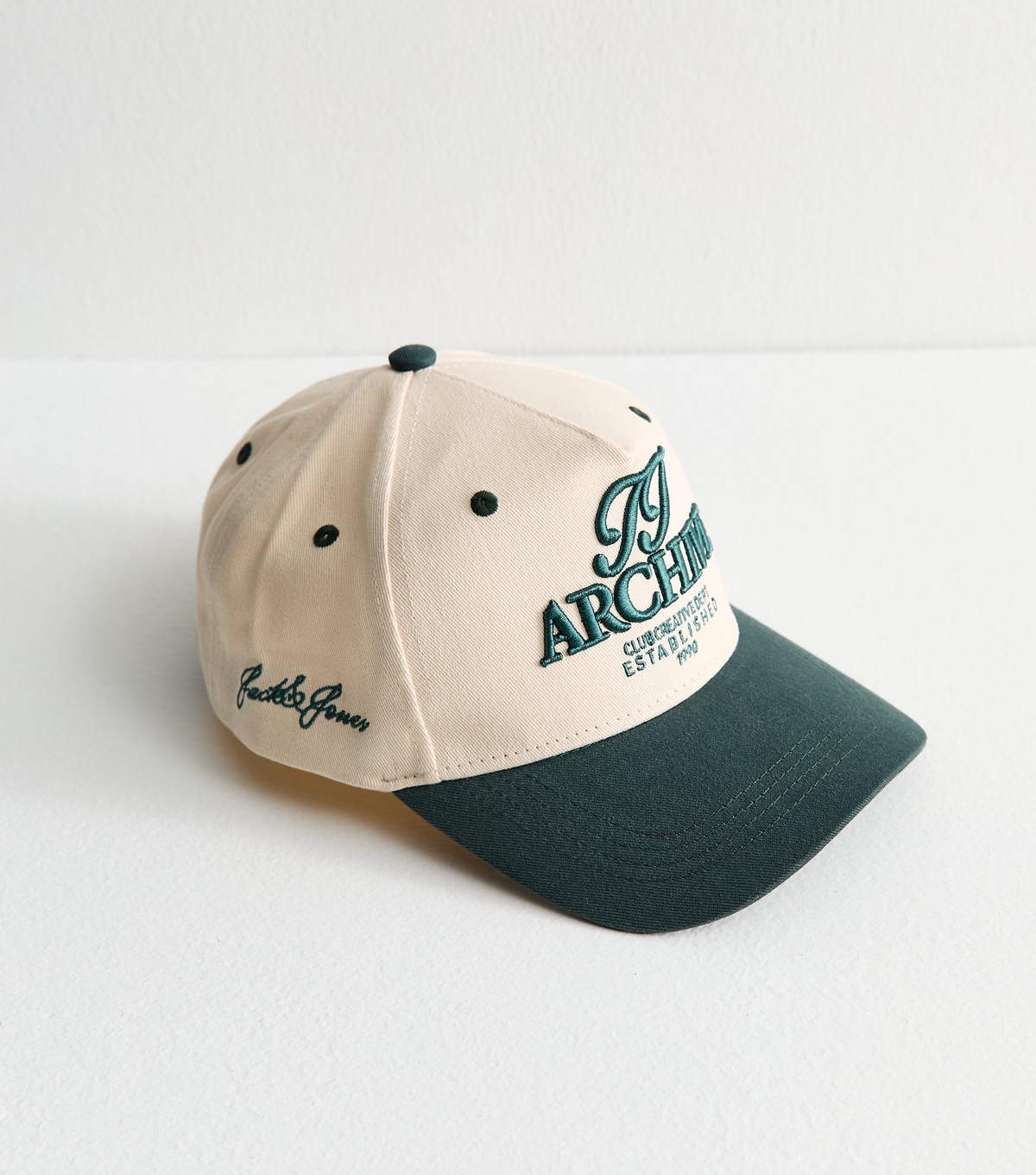 Men's Dark Green Archive Embroidery Baseball Cap Jack & Jones New Look