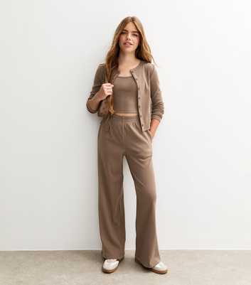 Girls Stone Soft Touch Wide Leg Joggers