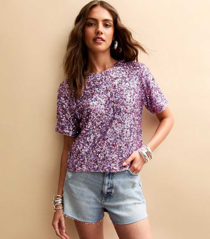 Pink Sequinned Tee