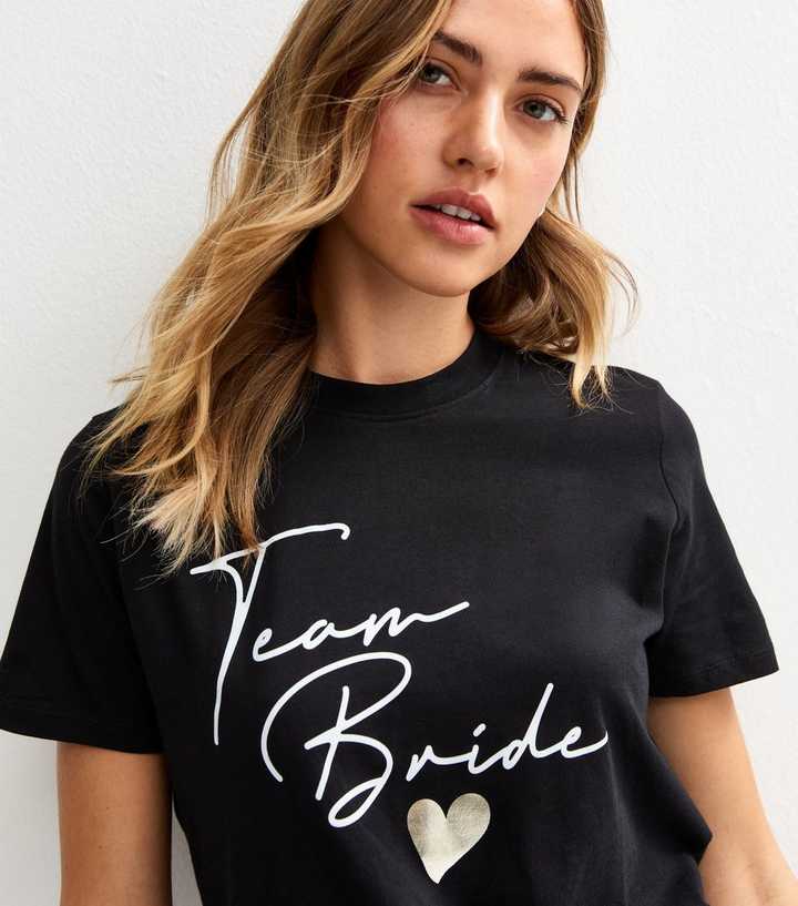 Black Team Bride Slogan Print Tee