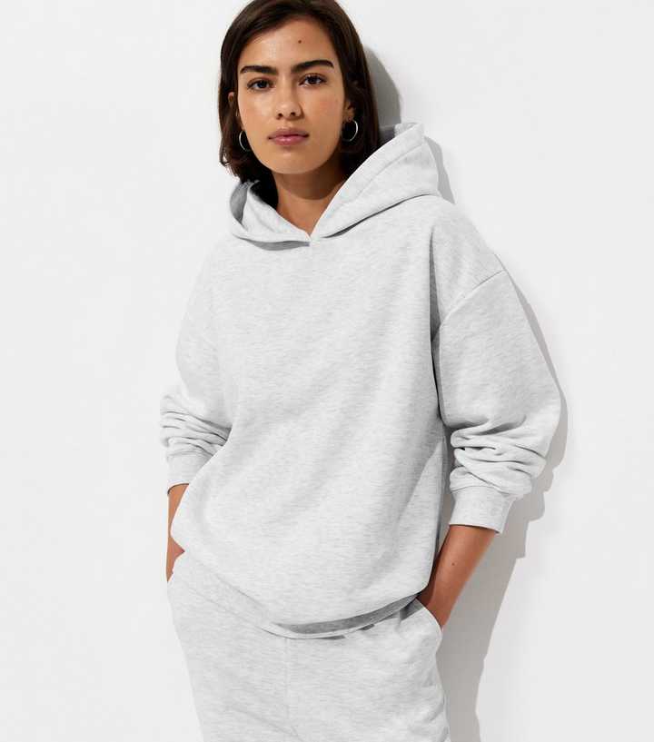 Grey Oversized Jersey Hoodie