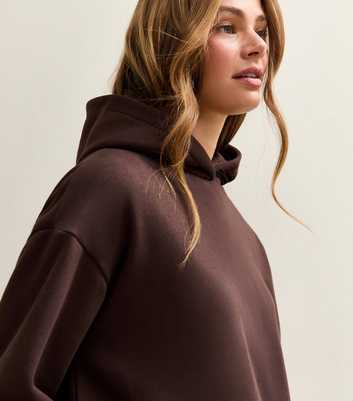 Dark Brown Relaxed Drop Shoulder Hoodie