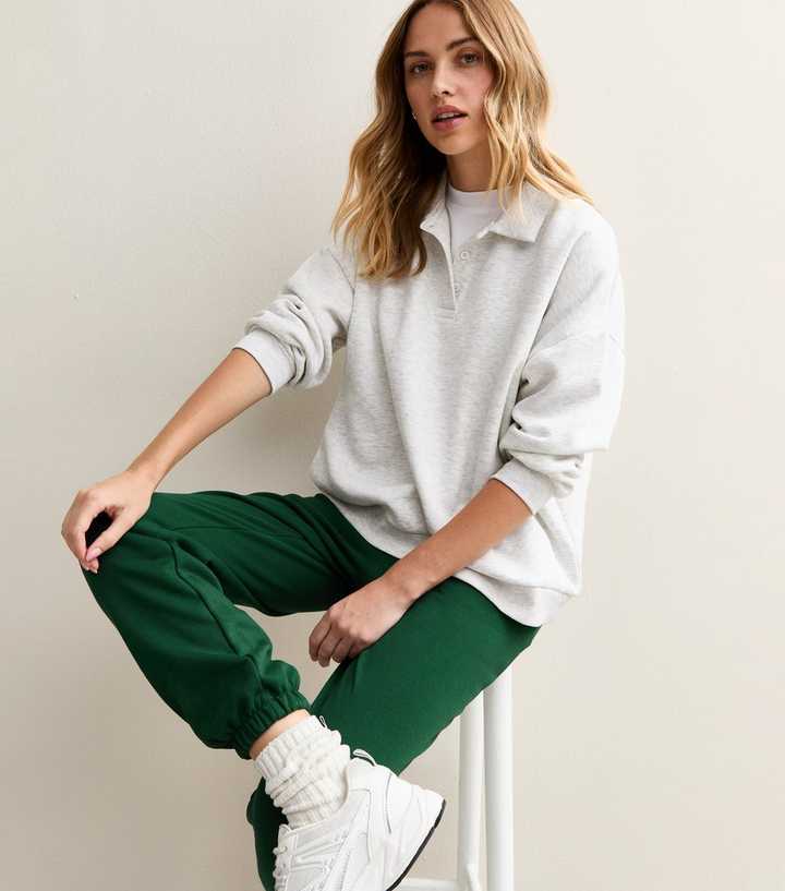Dark Green Cuffed Ankle Joggers