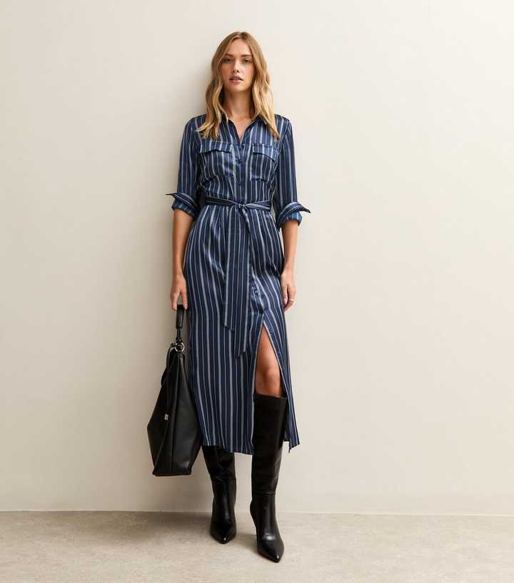 blue slim prom dresses Kate Velvet Shirt Dress-Sapphire Blue