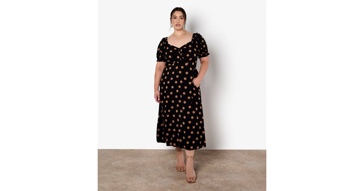 laurel Polka dots Applique Halter layer Midi Dress - apricot main image 1