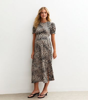 Midi Dress Leopard Print Maternity Maternity Wrap Midi Skirt In
