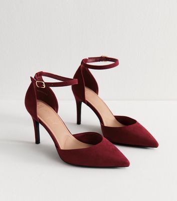 Suede New Look Red Shoes Wide Fit Burgundy New Look Wide Fit Red