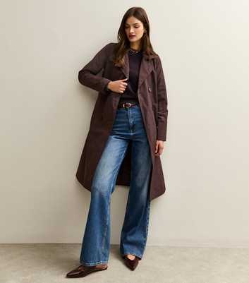 Tall Brown Double Breasted Trench Coat