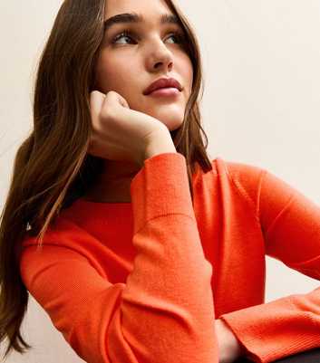 Bright Orange Crew Neck Jumper