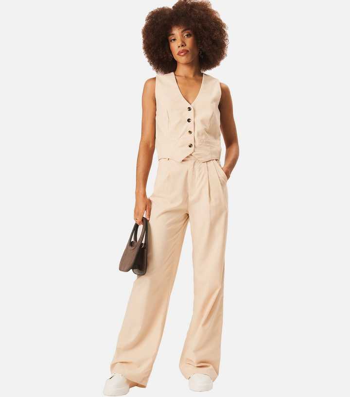Gini London Stone Pleated Tailored Trousers