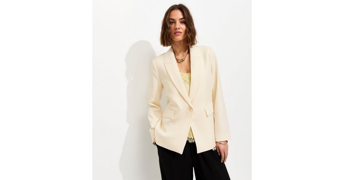 Off White Single Breasted Blazer Jacket