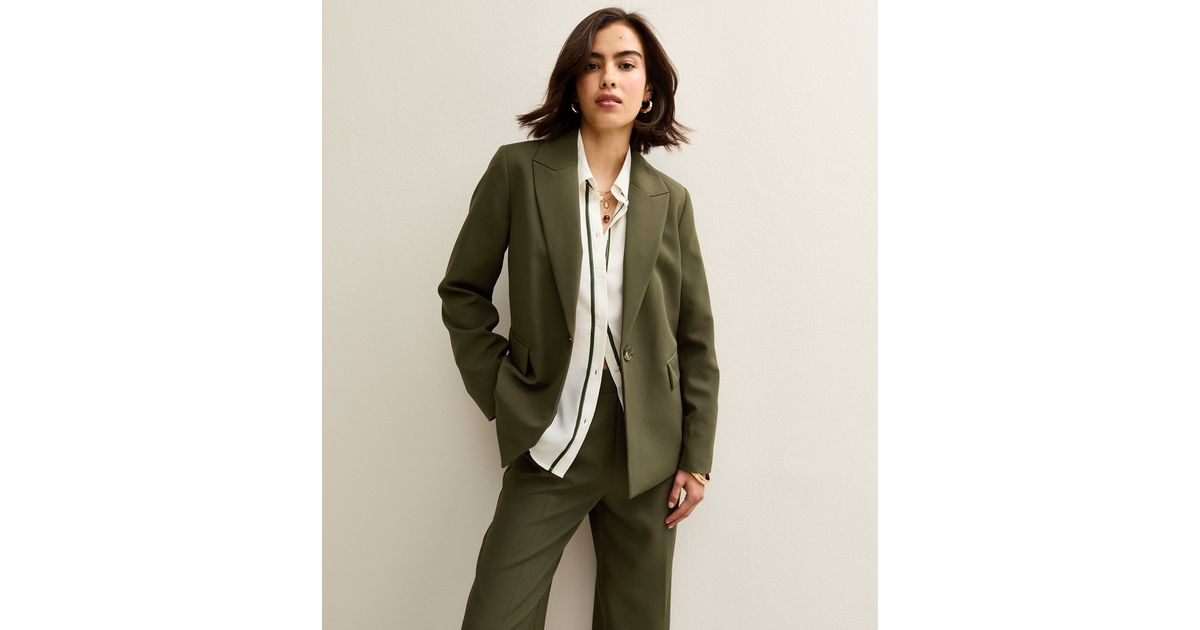 Khaki Single Breasted Blazer Jacket New Look