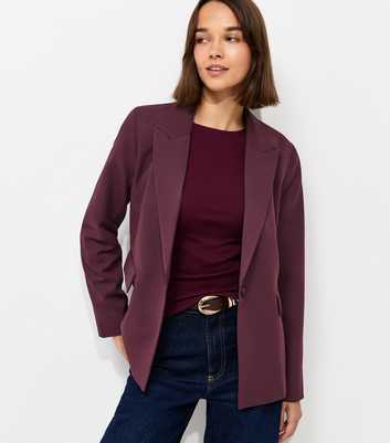 Light Burgundy Single Breasted Blazer Jacket