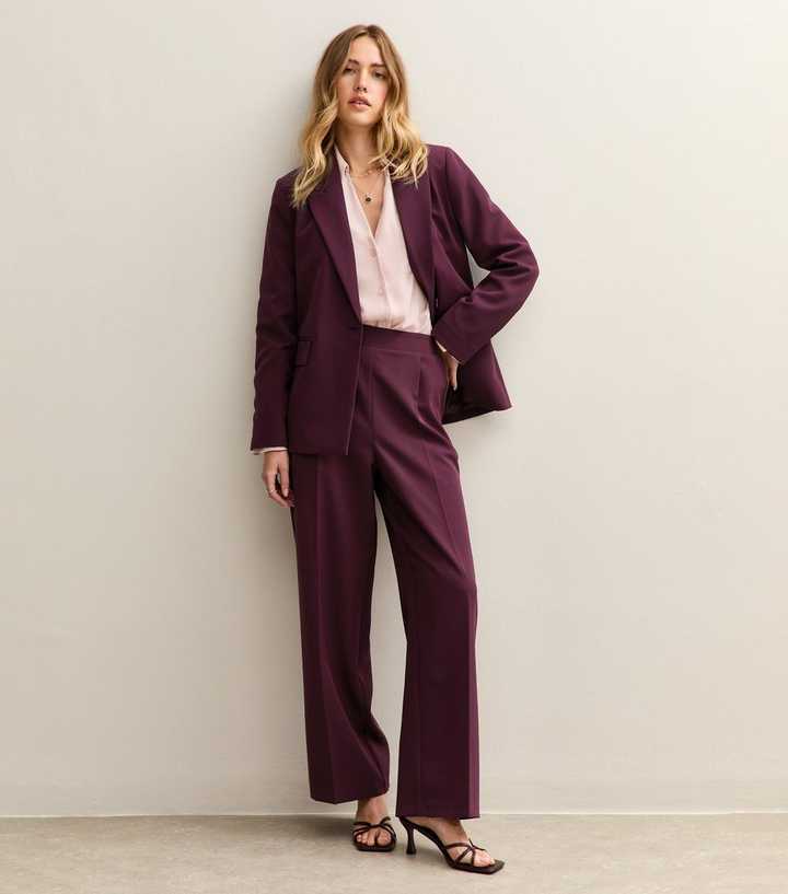Burgundy Pull On Wide Leg Trousers | New Look