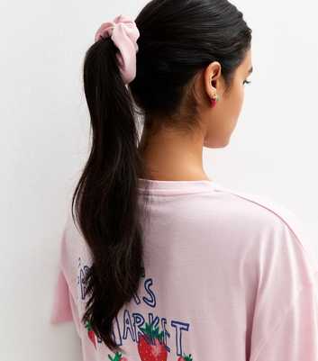 Pink Satin Scrunchie