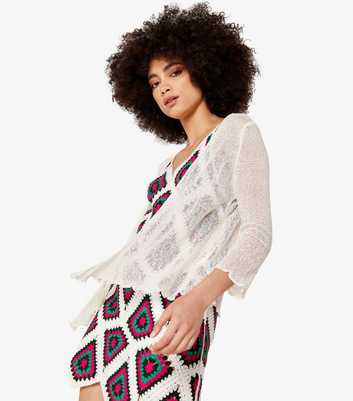 Apricot Cream Frilly Edge Cardigan