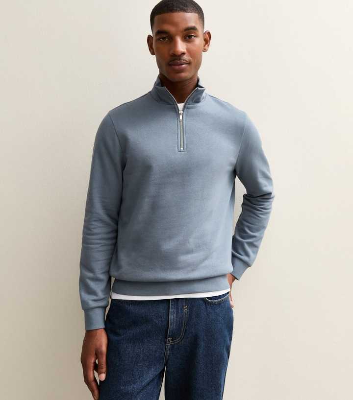 Light Grey Regular Quarter Zip Sweatshirt