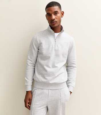 Grey Regular Quarter Zip Sweatshirt