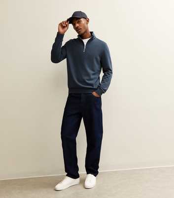 Navy Regular Quarter Zip Sweatshirt