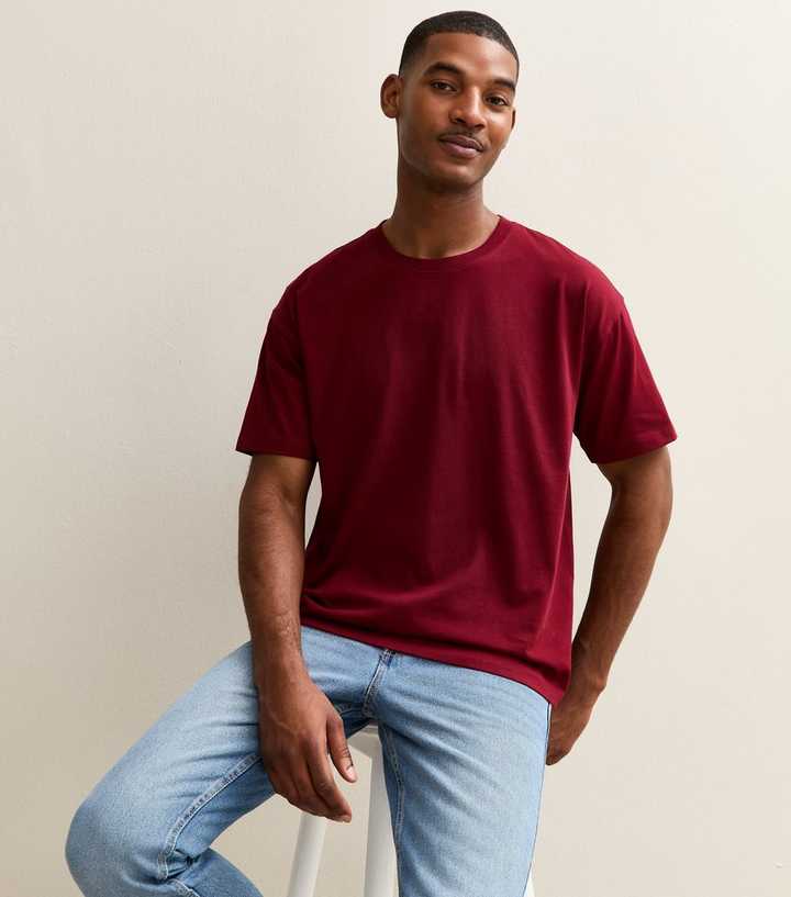 Dark Burgundy Oversized Short Sleeve T-Shirt